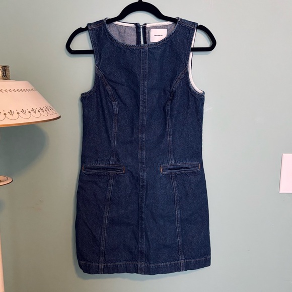 Reformation Citron Dark Blue Denim Sleeveless Mini Dress - Picture 7 of 10